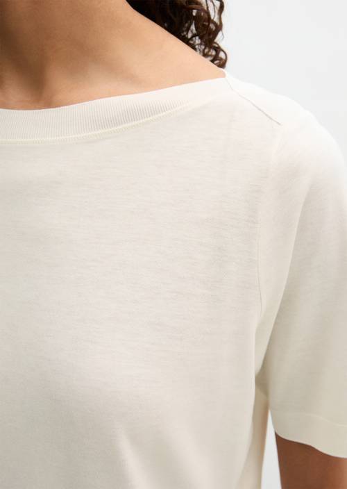 Luxury T-Shirt regular White Cotton in Detailansicht