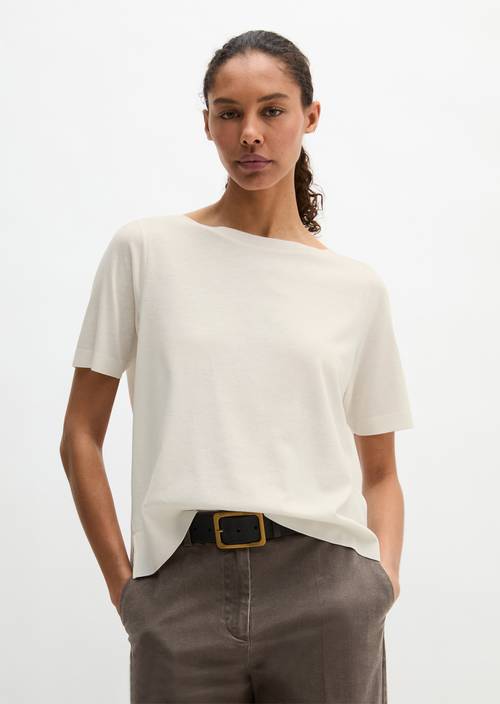 Luxury T-Shirt regular White Cotton in Frontalansicht