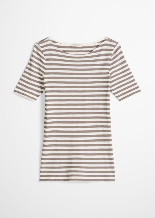 Striped T-shirt slim — Medium Brown