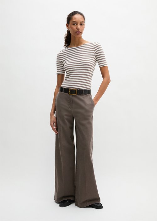 Striped T-shirt slim — Medium Brown