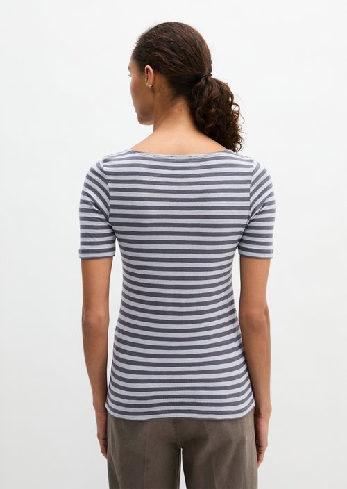 Striped T-shirt slim — Medium Blue