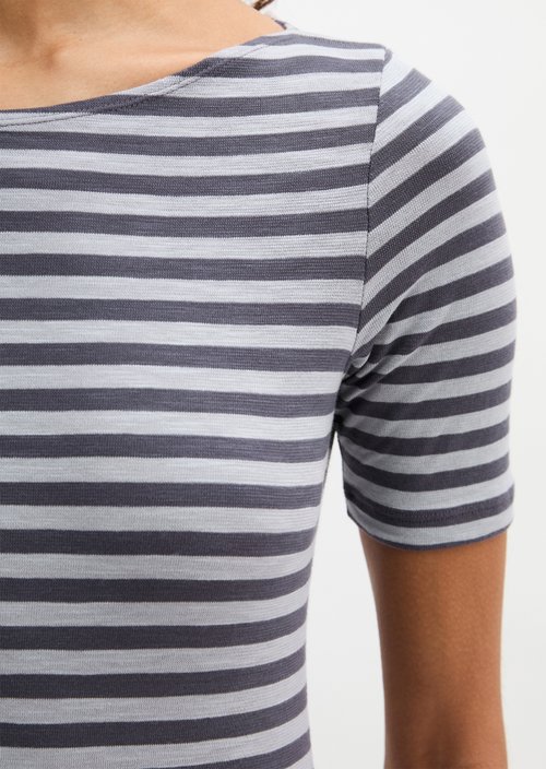 Striped T-shirt slim — Medium Blue