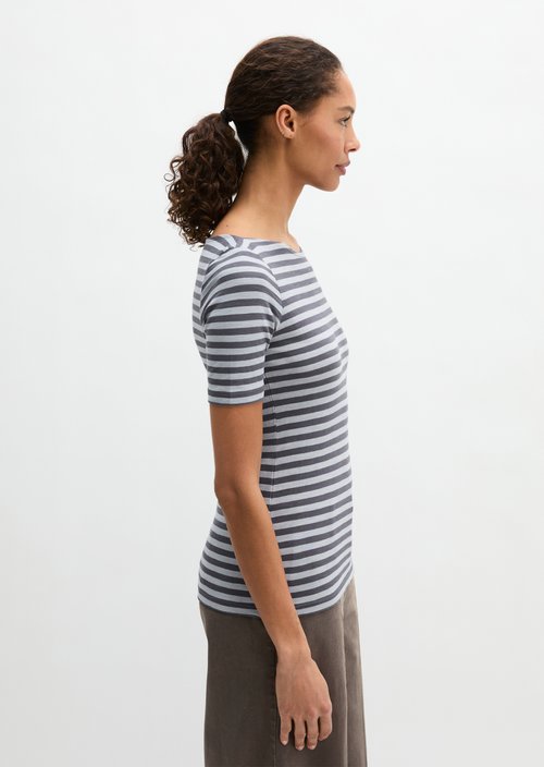 Striped T-shirt slim — Medium Blue