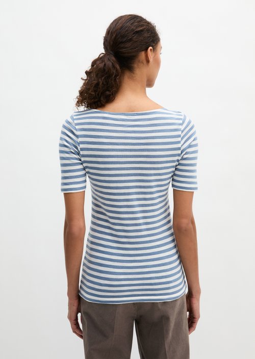 Striped T-shirt slim — Medium Blue
