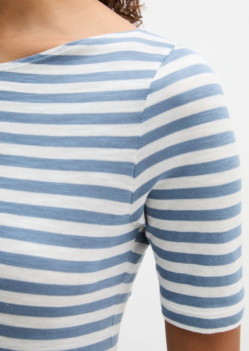 Striped T-shirt slim — Medium Blue