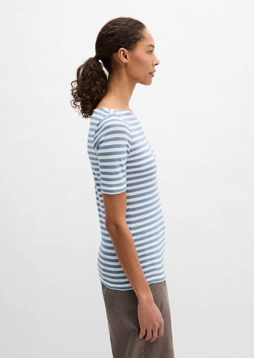 Striped T-shirt slim — Medium Blue