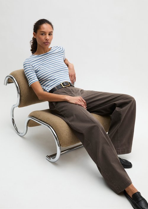 Striped T-shirt slim — Medium Blue