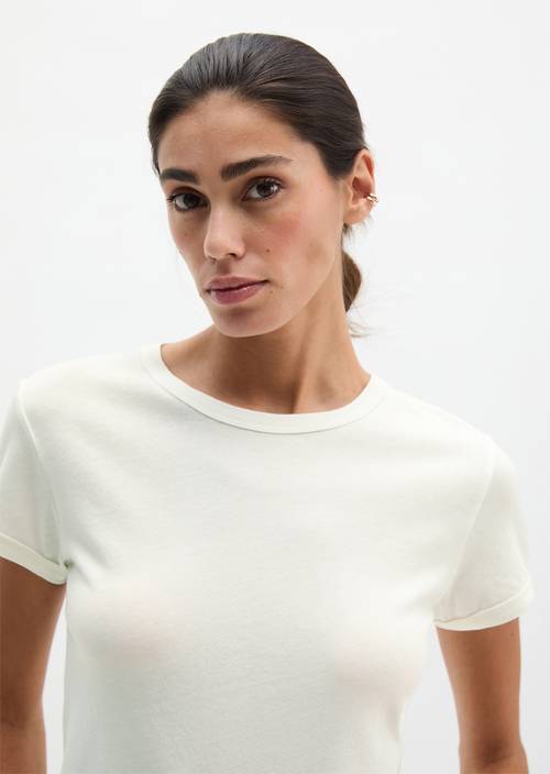 T-Shirt slim Grey White in Frontalansicht