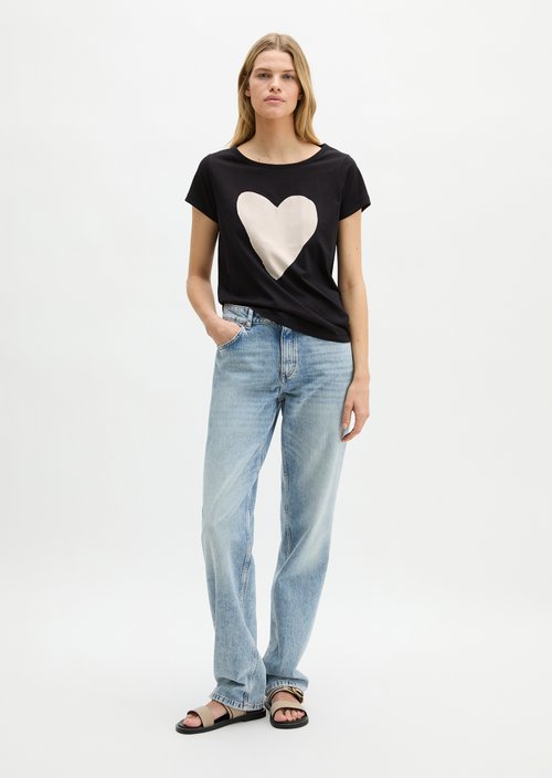 Print T-shirt regular — Black