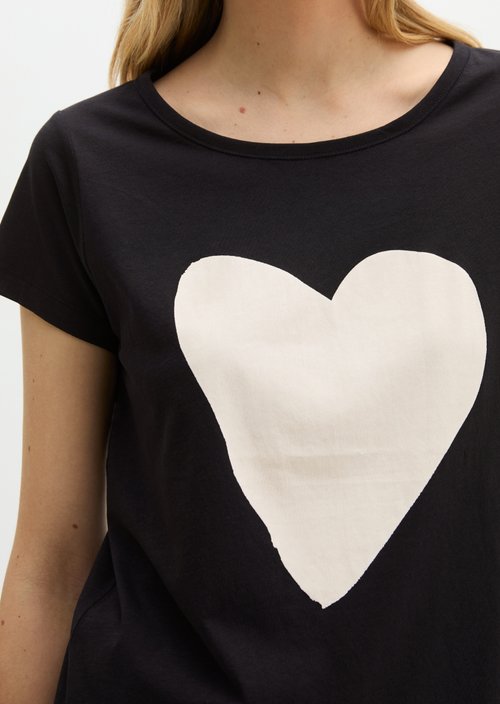 Print T-shirt regular — Black