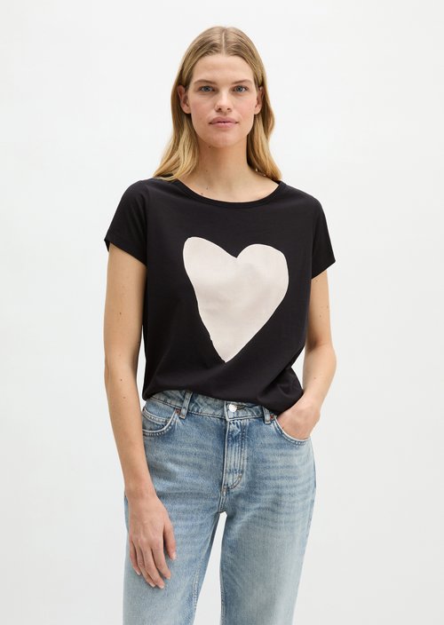 Print T-shirt regular — Black