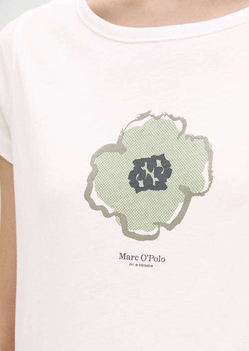 Tričko s potiskem regular White v detailním pohledu