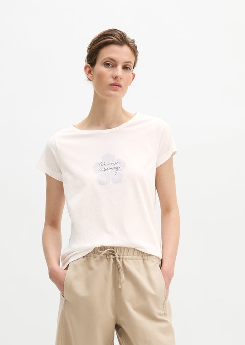 Print T-shirt regular — Grey White