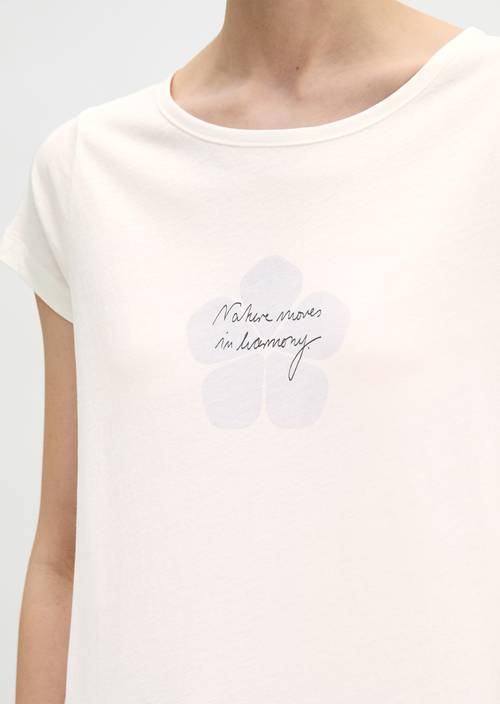 Tričko s potiskem regular Grey White v detailním pohledu