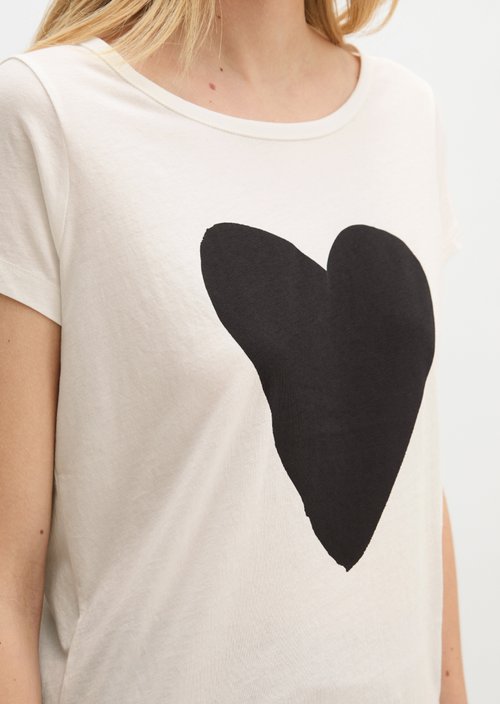 Print T-shirt regular — Light Beige