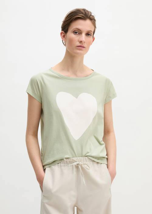 Tričko s potiskem regular Light Green v předním pohledu