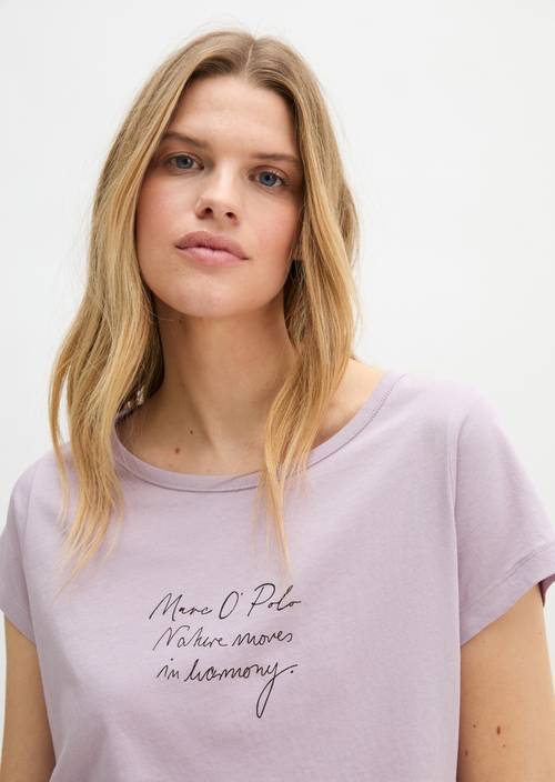 Tričko s potiskem regular Dusty Lavender v předním pohledu