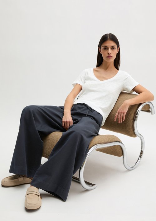 DfC V-Neck-T-Shirt regular — White