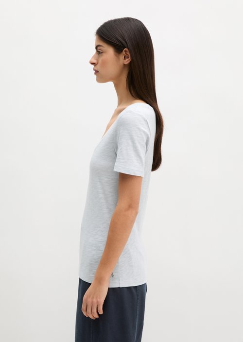 DfC V-Neck-T-Shirt regular — Airy Blue