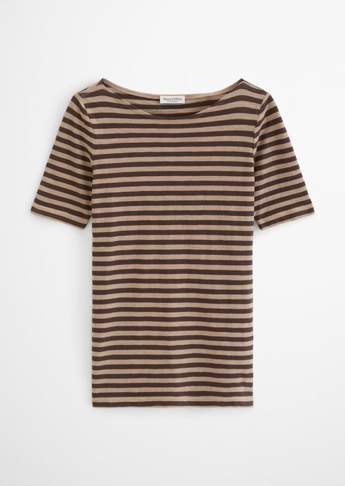Regular striped T-shirt — Dark Brown