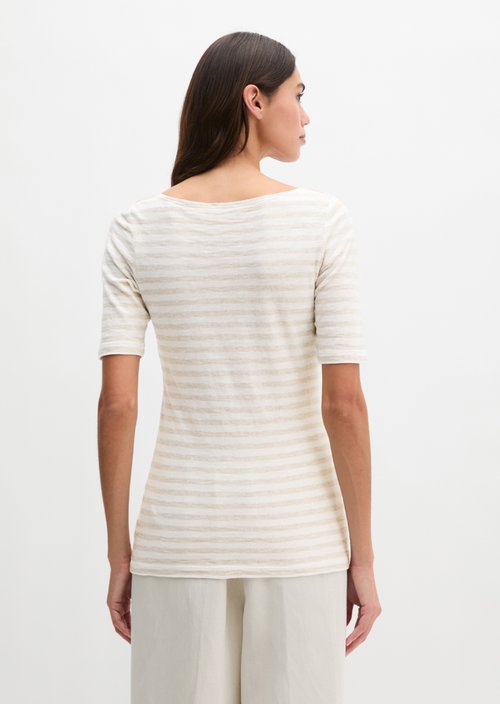 Regular striped T-shirt — Light Brown