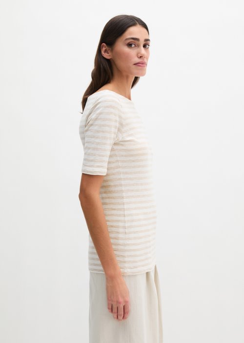 Regular striped T-shirt — Light Brown