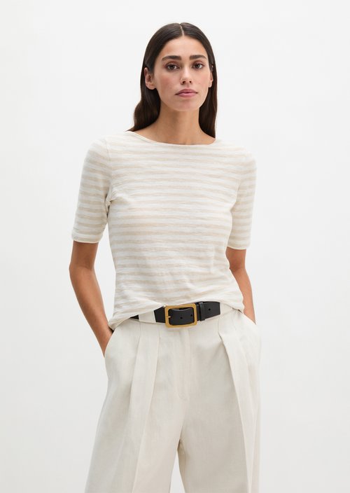 Regular striped T-shirt — Light Brown