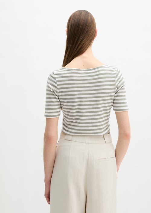 Regular striped T-shirt — Medium Green