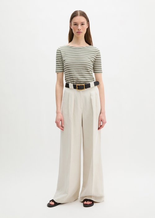 Regular striped T-shirt — Medium Green