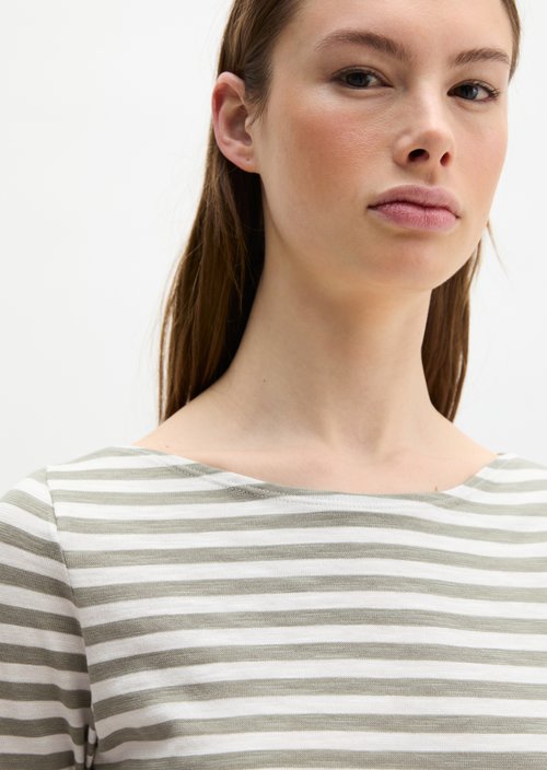 Regular striped T-shirt — Medium Green