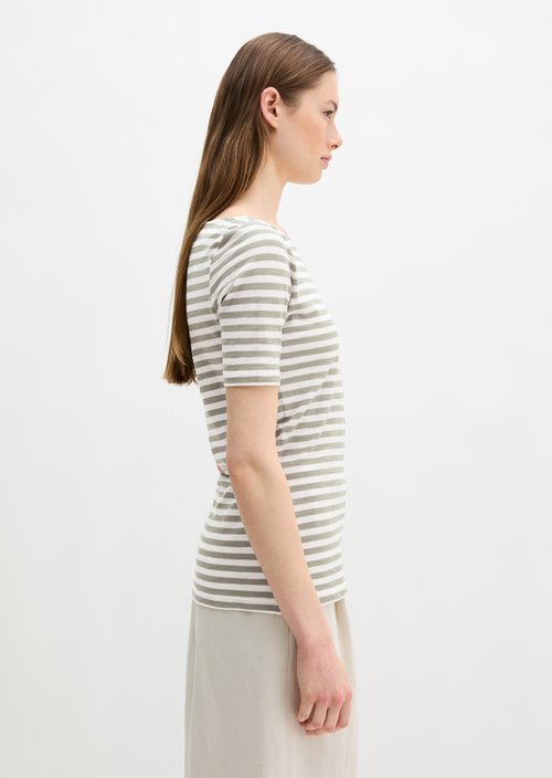 Regular striped T-shirt — Medium Green