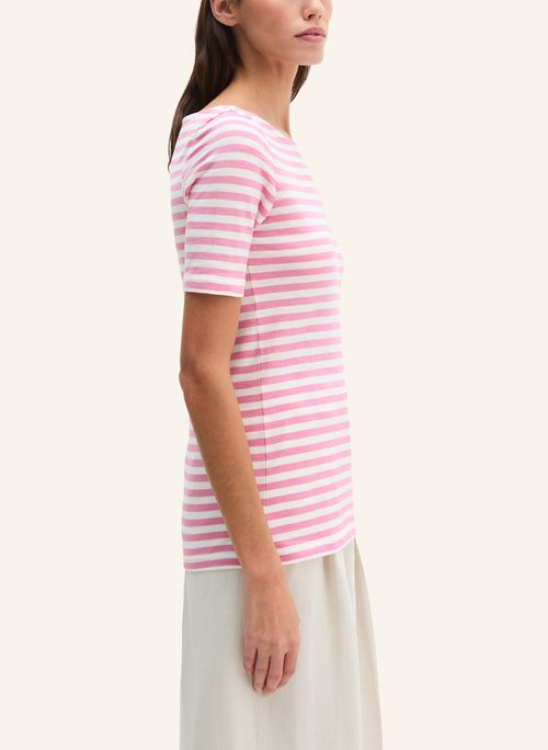 Regular striped T-shirt — Medium Pink