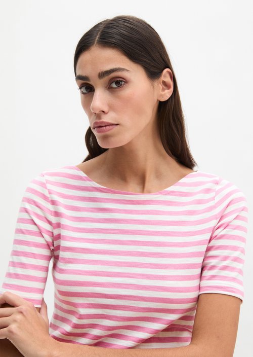 Regular striped T-shirt — Medium Pink