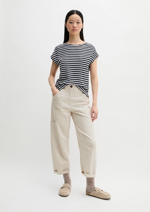 Regular striped T-shirt — Black