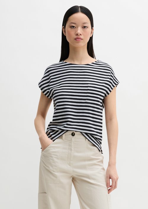 Regular striped T-shirt — Black