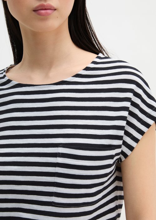 Regular striped T-shirt — Black