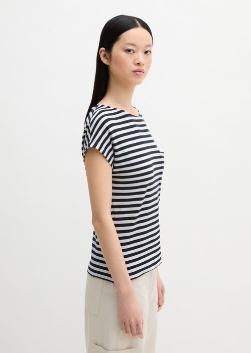 Regular striped T-shirt — Black