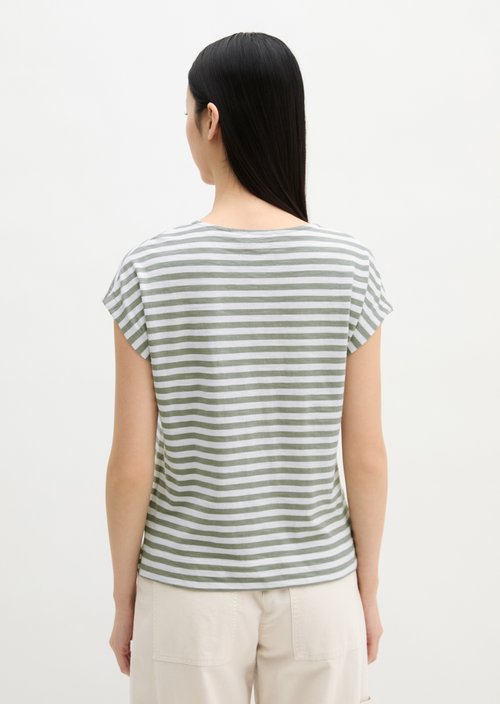 Regular striped T-shirt — Medium Green