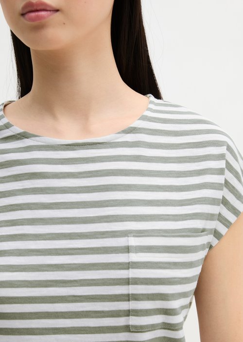 Regular striped T-shirt — Medium Green