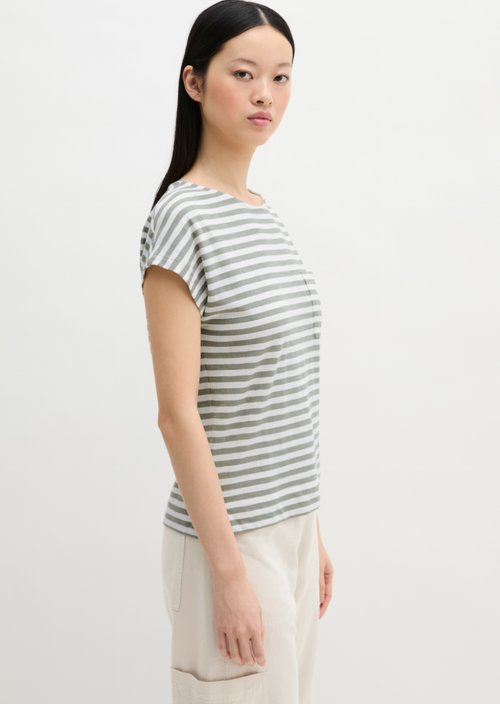 Regular striped T-shirt — Medium Green