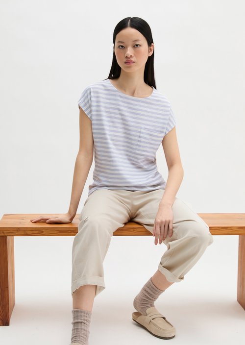 Regular striped T-shirt — Light Blue