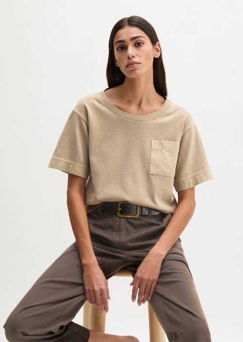 T-Shirt loose Earthy Taupe in Frontalansicht