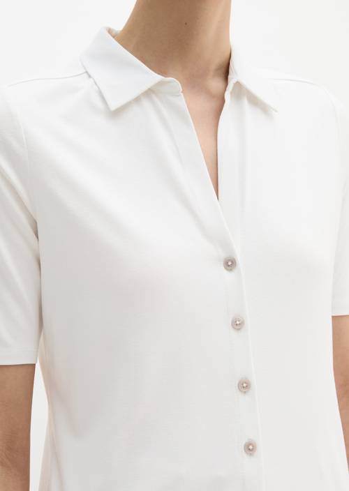 Regular jersey blouse Grey White in detailaanzicht