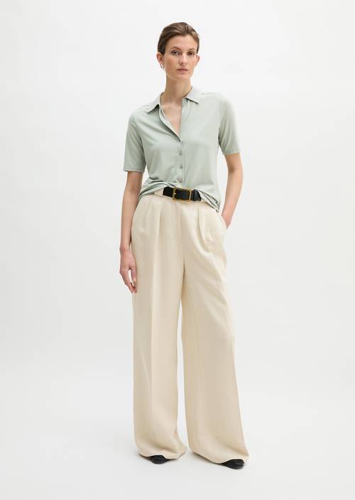 Regular jersey blouse Fresh Sage in vooraanzicht