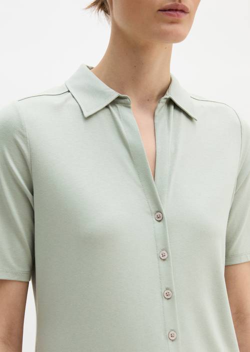 Regular jersey blouse Fresh Sage in detailaanzicht