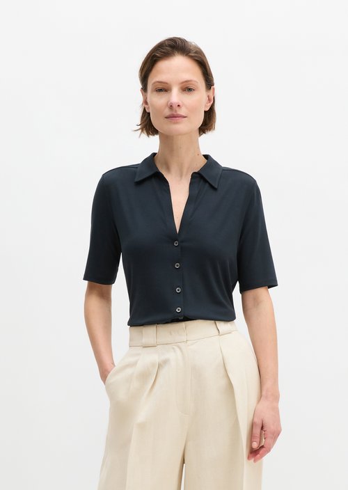 Regular jersey blouse — Deep Night Blue