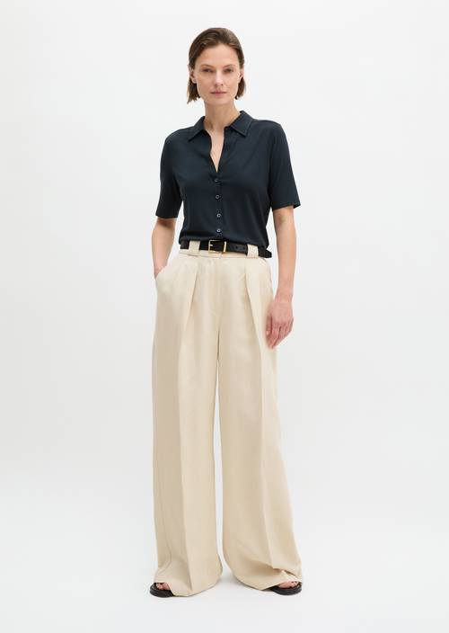 Regular jersey blouse Deep Night Blue in vooraanzicht