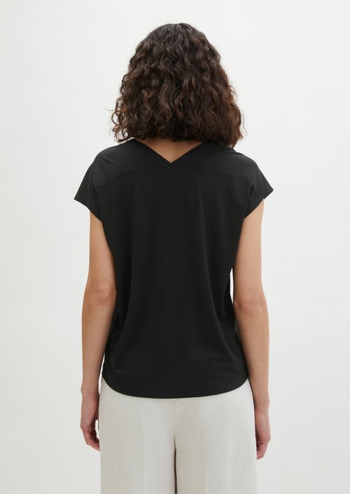 Sleeveless jersey blouse relaxed — Black