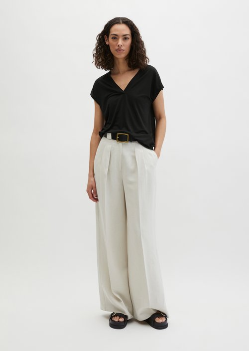Sleeveless jersey blouse relaxed — Black
