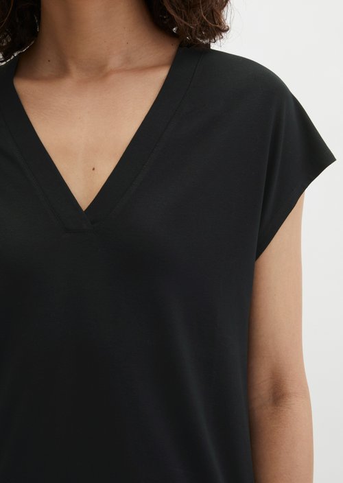 Sleeveless jersey blouse relaxed — Black